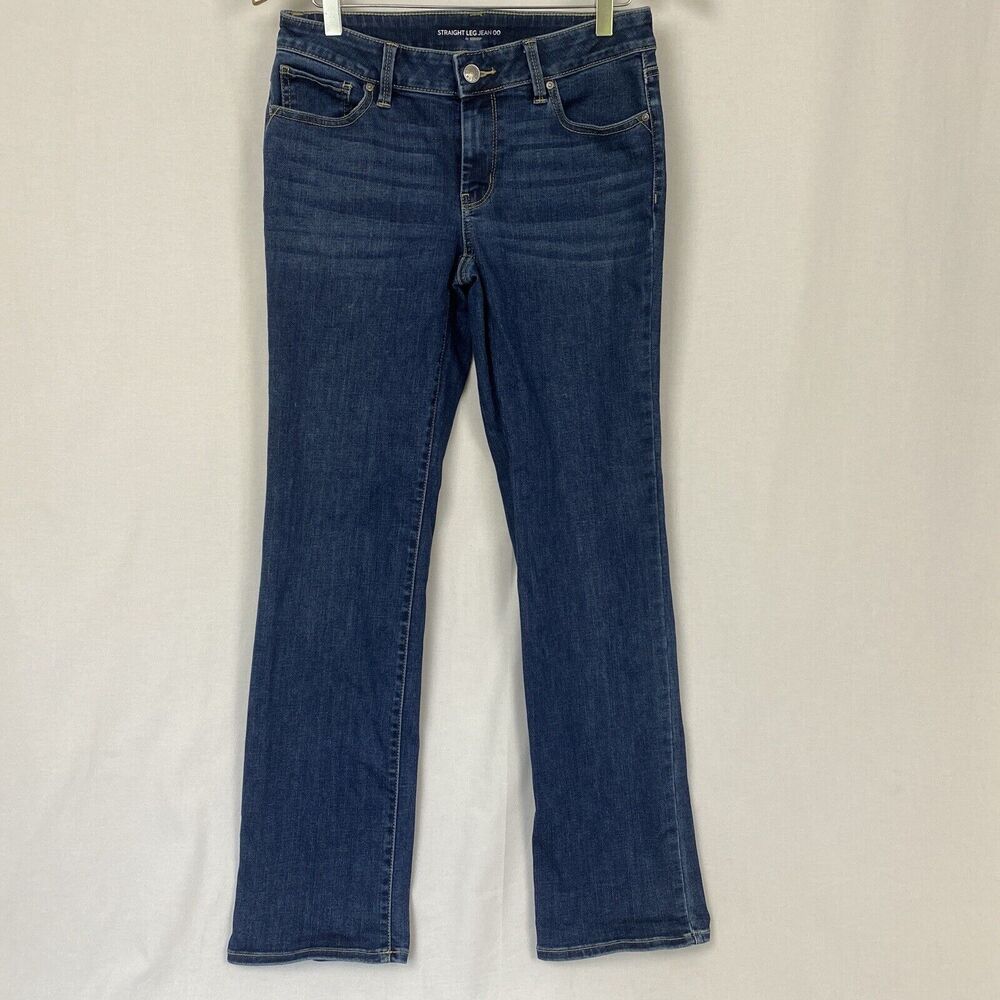 Chicos Straight Leg Jean OO R Dark Blue Stretch Mid Rise 30x30 US 2